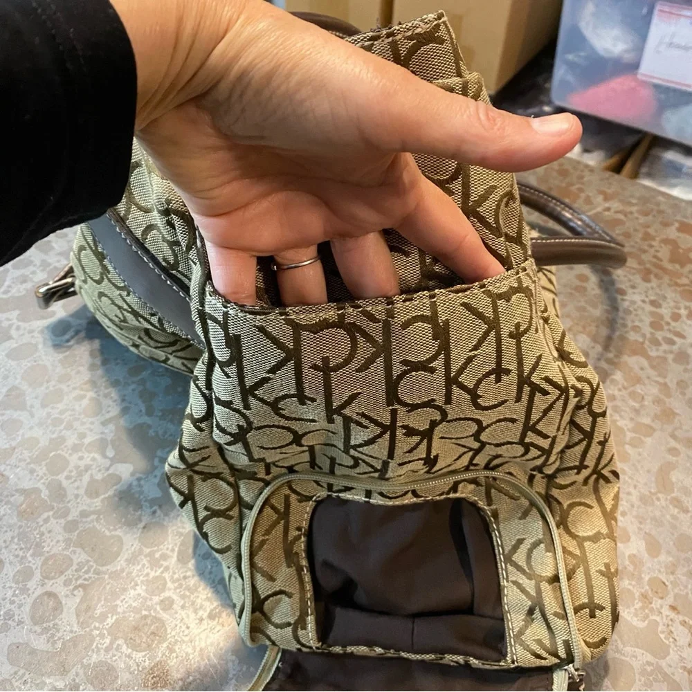 Calvin Klein Tote Bag Woman’s Purse multi Pockets Side pocket Shoulder Bag zip - Picture 7 of 16